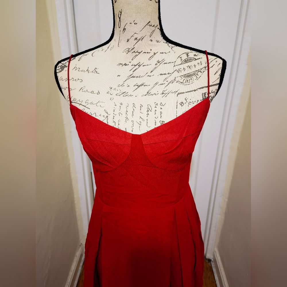 NWT REFORMATION Jaelyn Dress Red - Picture 3 of 8